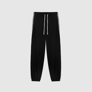 B.Sure Black High Waist Casual Pants With Cuffs